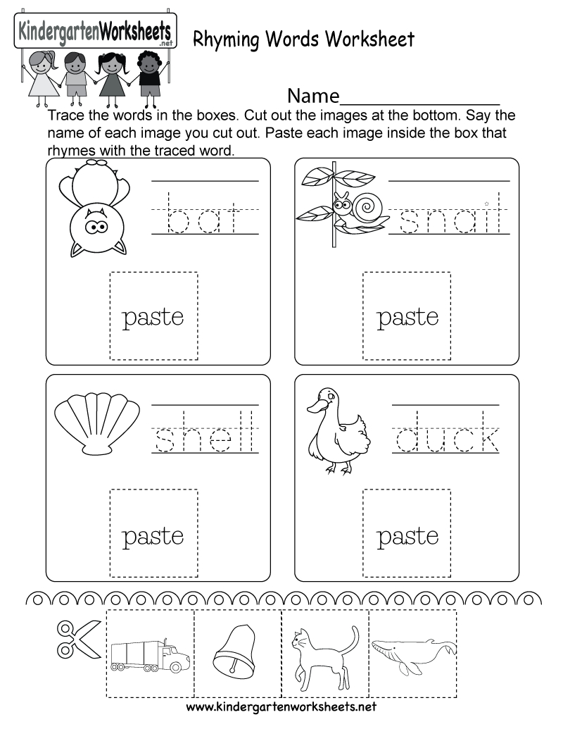 Free Printable Rhyming Words Worksheet For Kindergarten - Free Printable Rhyming Words