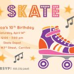 Free Printable Roller Skating Party Invitations | Laylas Birthday   Free Printable Roller Skate Template