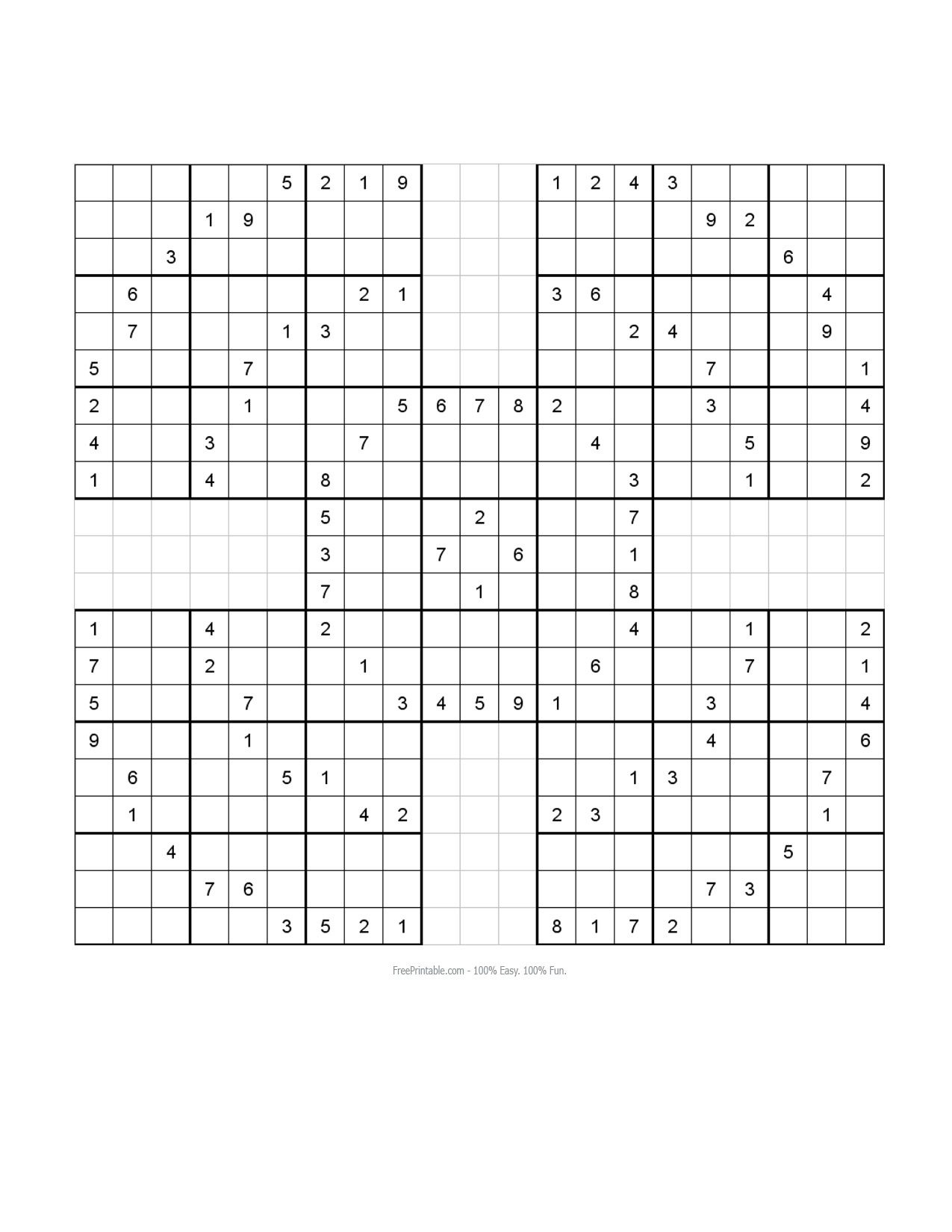 Medium Printable Sudoku Puzzles 4 Per Page Gridgitcom Sudoku For Kids 