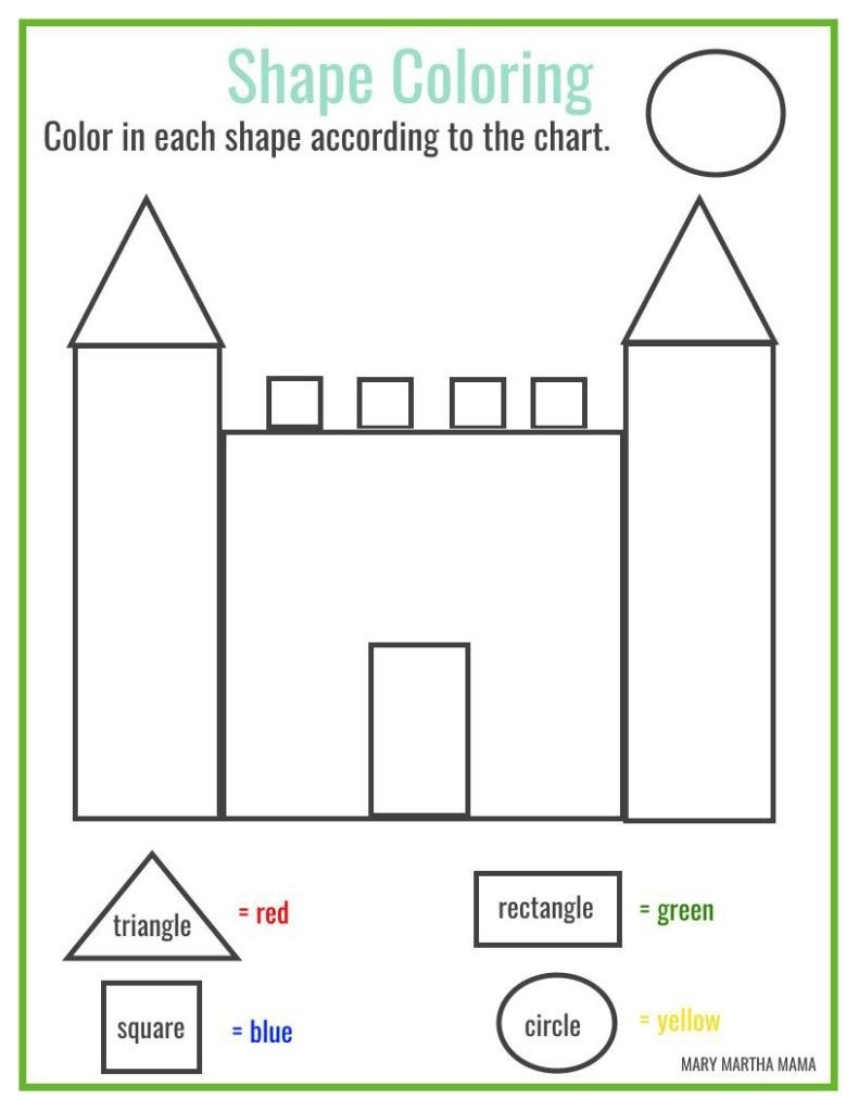 Free Printable Shape Coloring Printable | Kbn Learning Activities - Free Printable Shapes Worksheets For Kindergarten