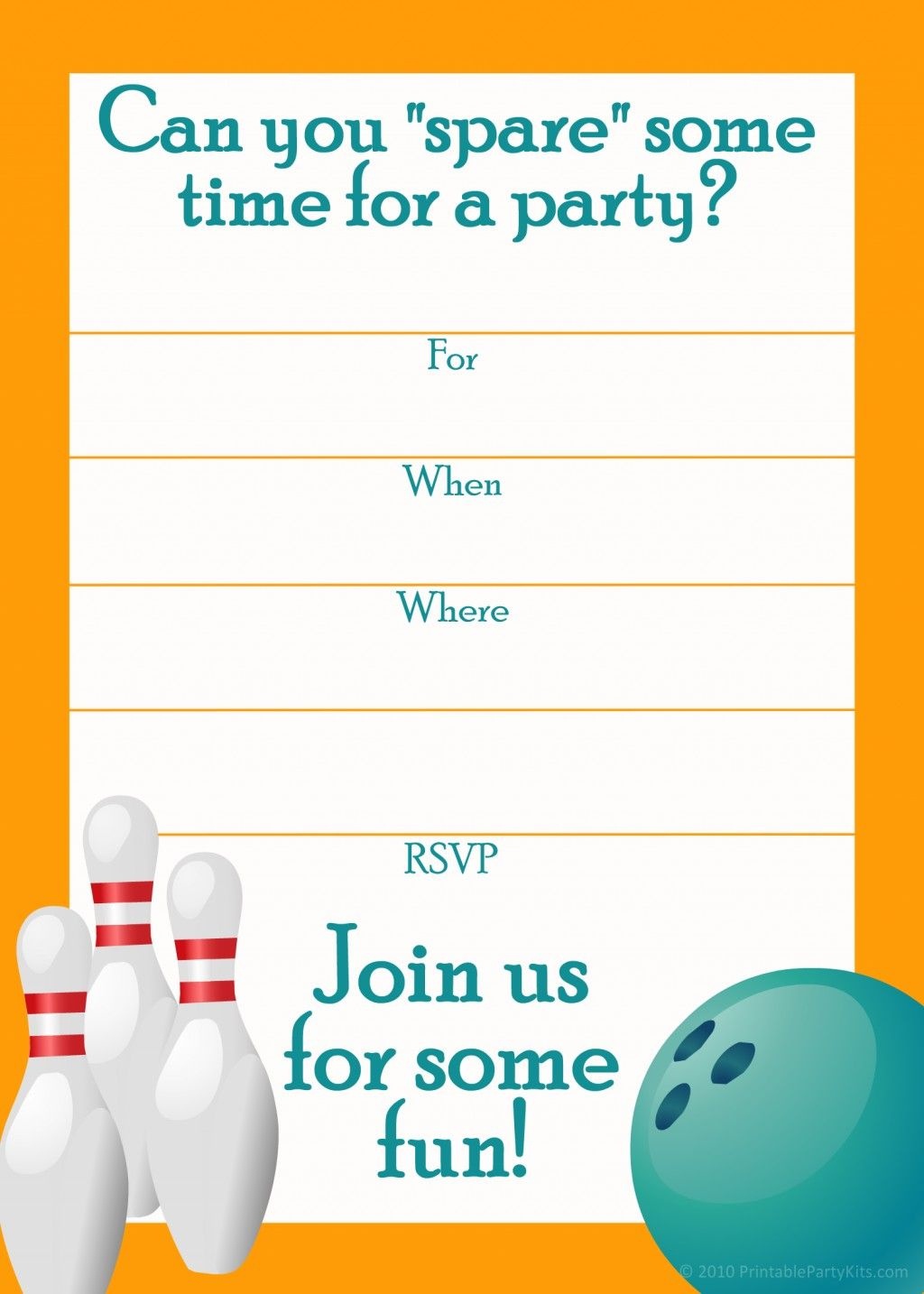 Free Printable Sports Birthday Party Invitations Templates | Dakota - Free Printable Bowling Birthday Party Invitations