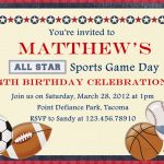 Free Printable Sports Birthday | Showers And Parties | Sports   Free Printable Sports Birthday Invitation Templates