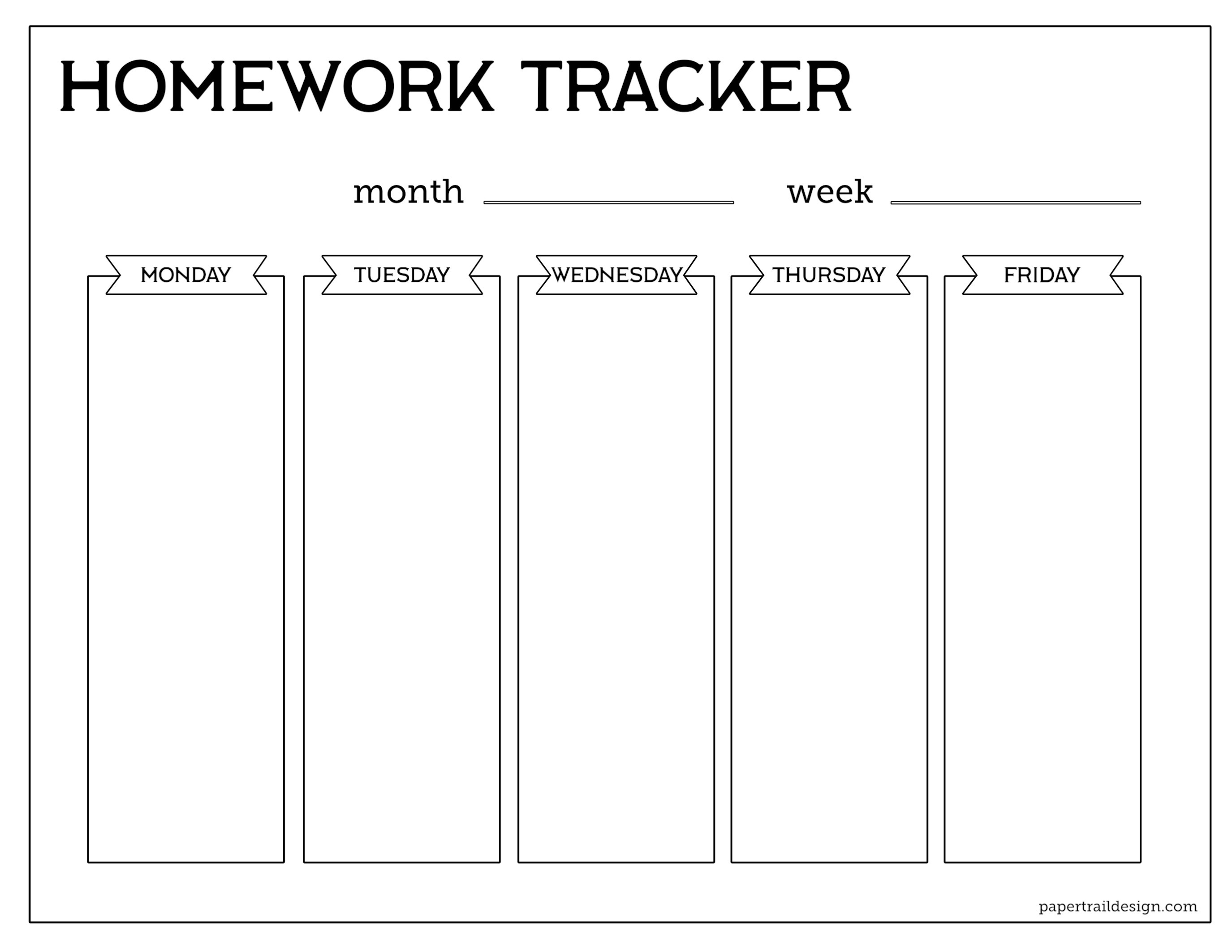 homework template ideas