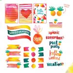 Free Printable: Summer Watercolor Planner Stickers | Blitsy   Scrapbooking Die Cuts Free Printable