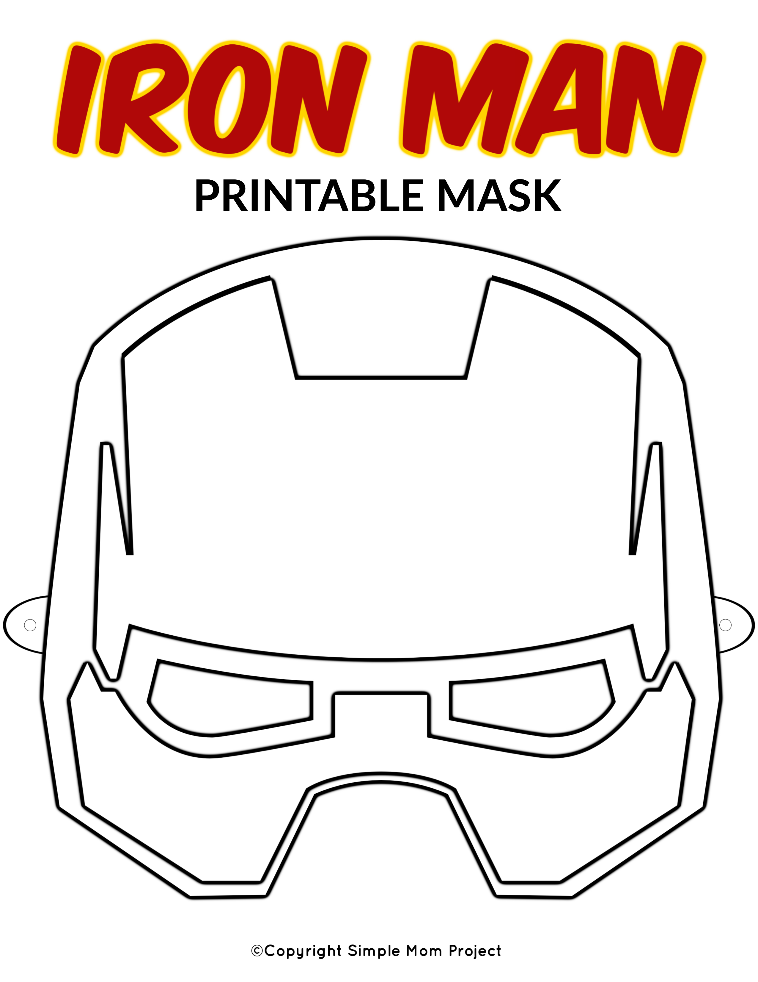 Free Printable Superhero Face Masks For Kids - Simple Mom Project - Free Printable Ironman Mask