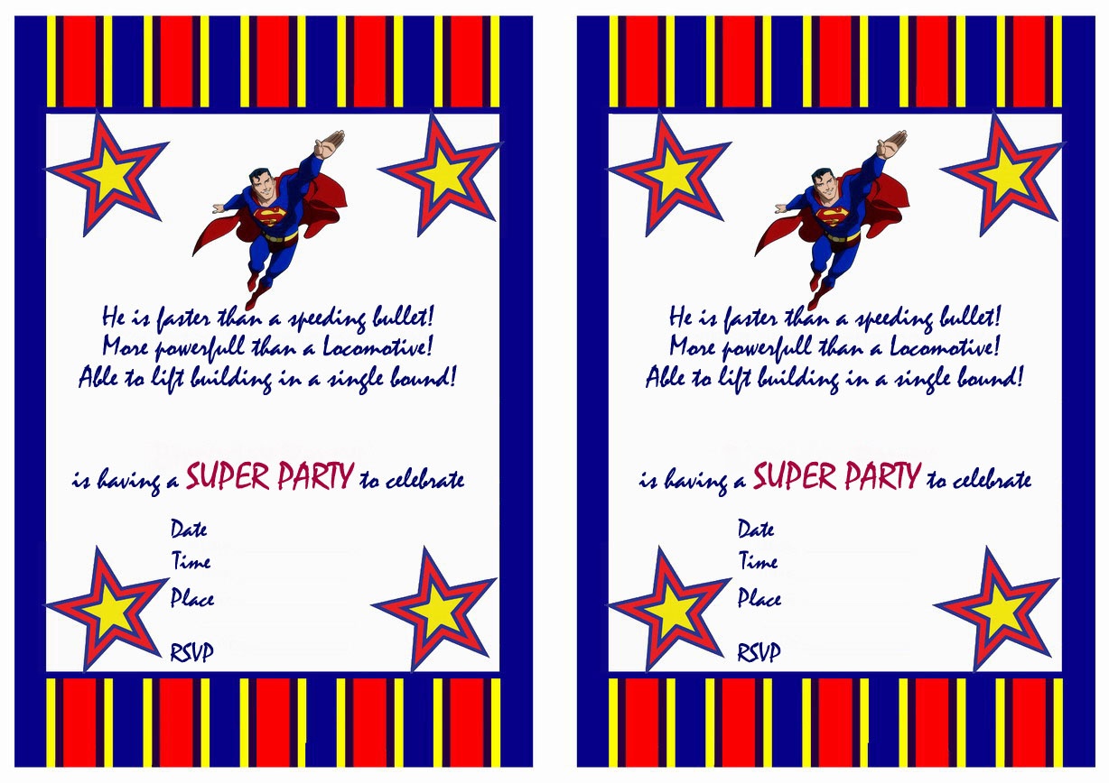 Superman Birthday Invitations Printable Free