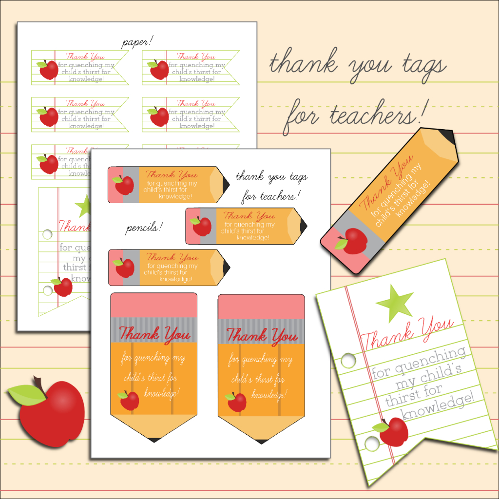 Free Printable Thank You Tags For Teachers | Teacher Appreciation - Free Printable Volunteer Thank You Cards