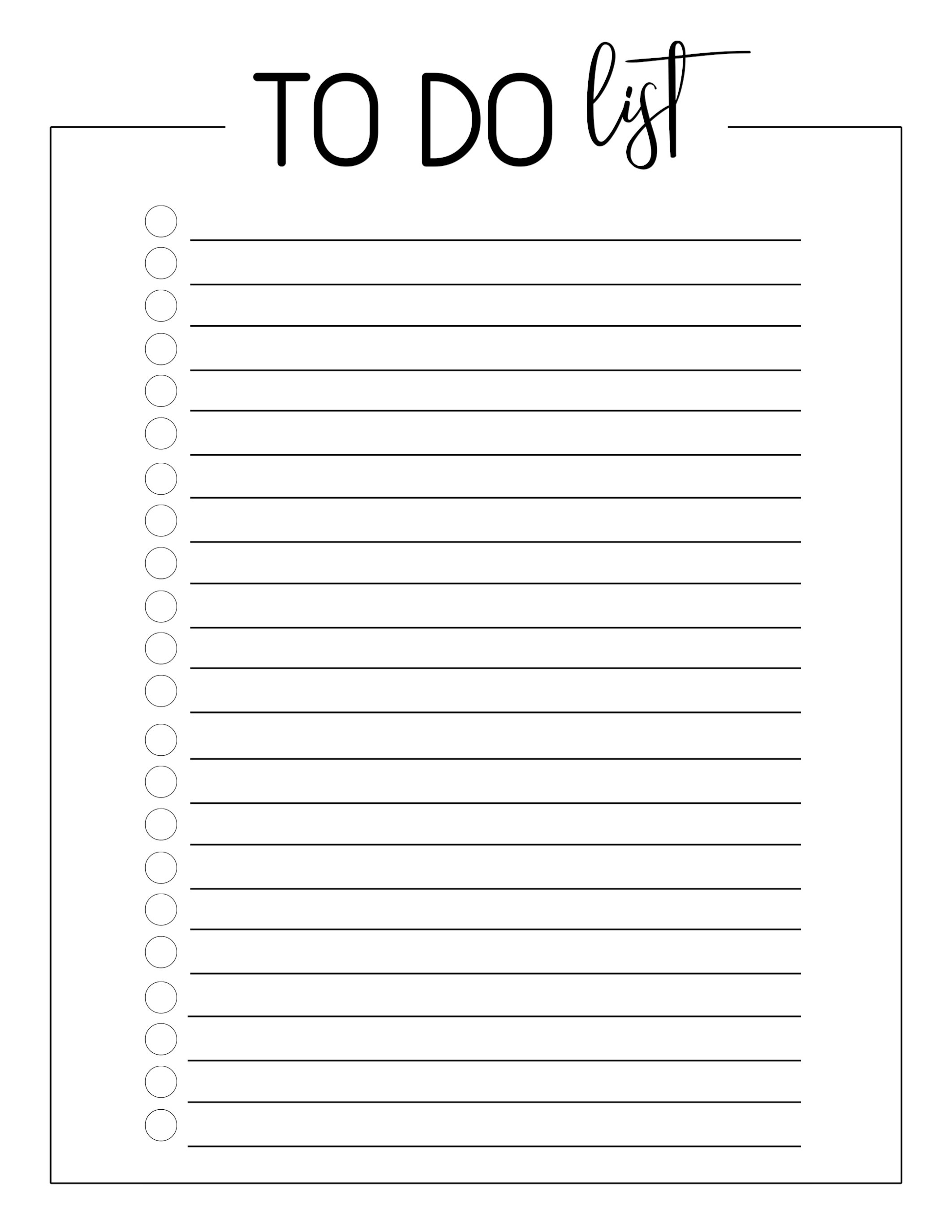 Free Printable To Do Checklist Template - Paper Trail Design - To Do Template Free Printable