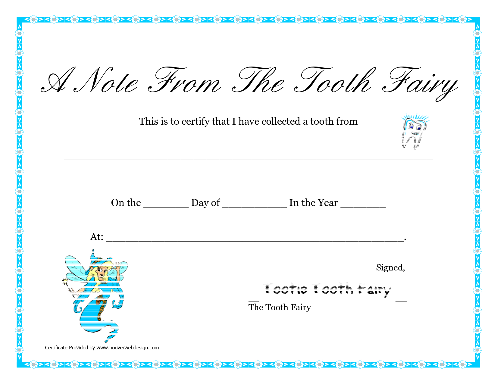 Free Customizable Tooth Fairy Letters! Opens In Word So You Can Type