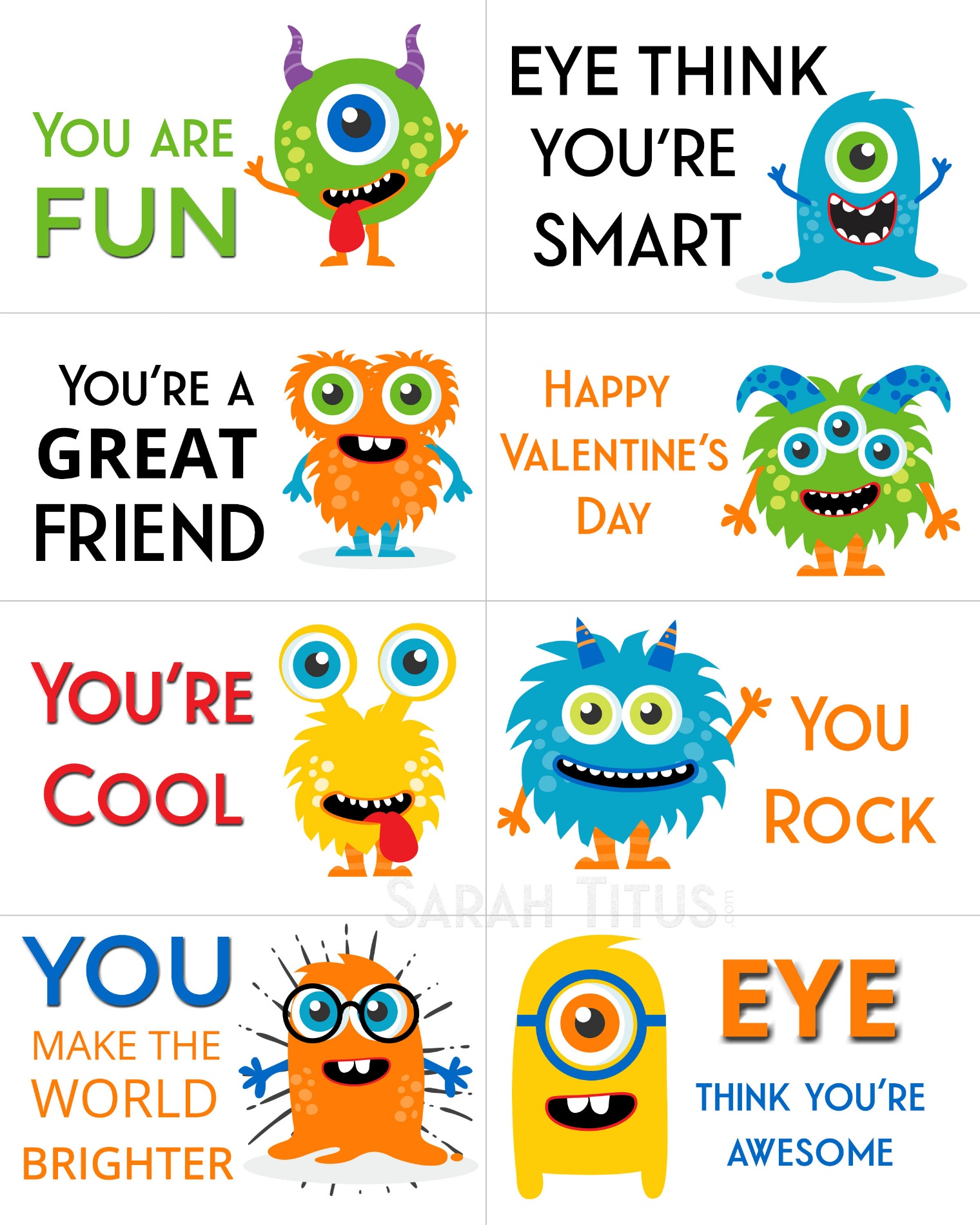 Printable Valentine Cards For Kindergarten