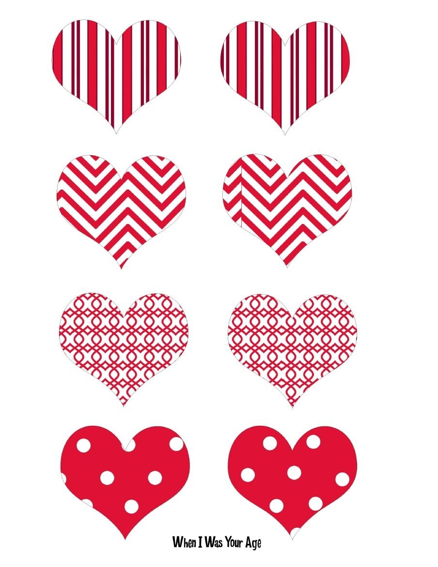 Free Printable Valentine&amp;#039;s Day Cupcake Hearts. | 4Th Of July Etc - Free Printable Valentine Heart Patterns