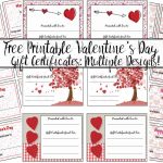 Free Printable Valentine's Day Gift Certificates: 5 Designs   Free Printable Gift Certificates