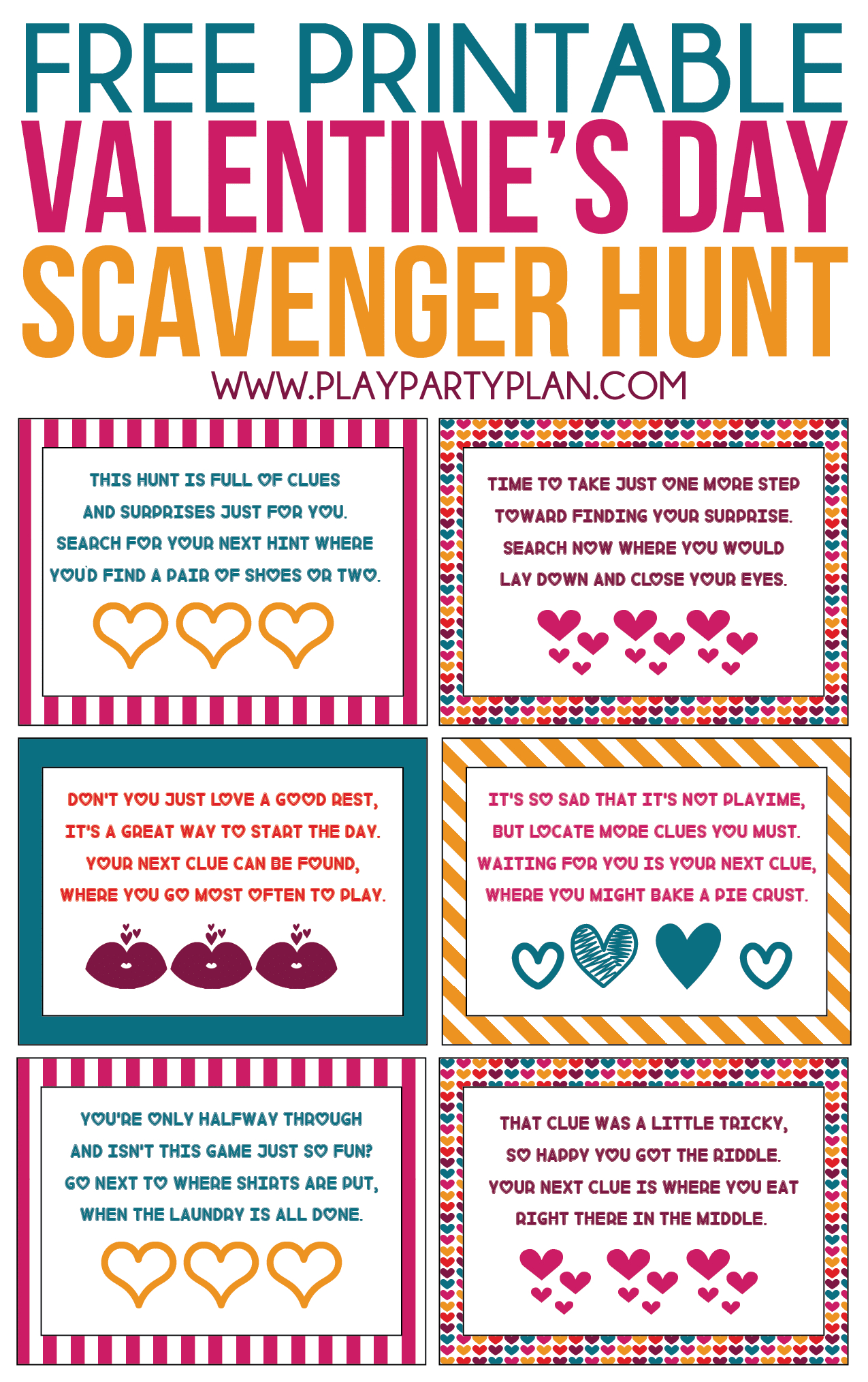 Free Printable Valentine&amp;#039;s Day Scavenger Hunt Kids &amp;amp; Adults Will Love - Free Printable Valentine Cards For Husband