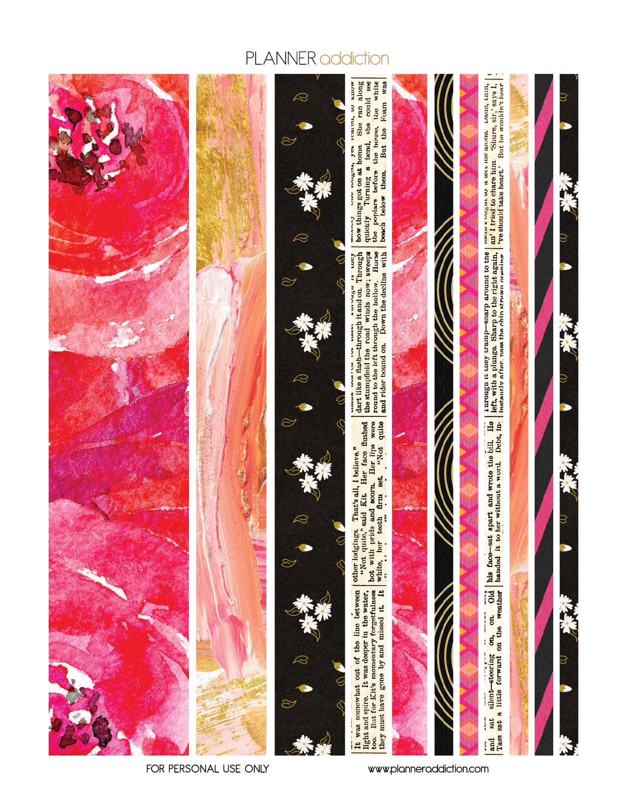 Free Printable Washi Tape – Planner Addiction - Free Printable Washi Tape