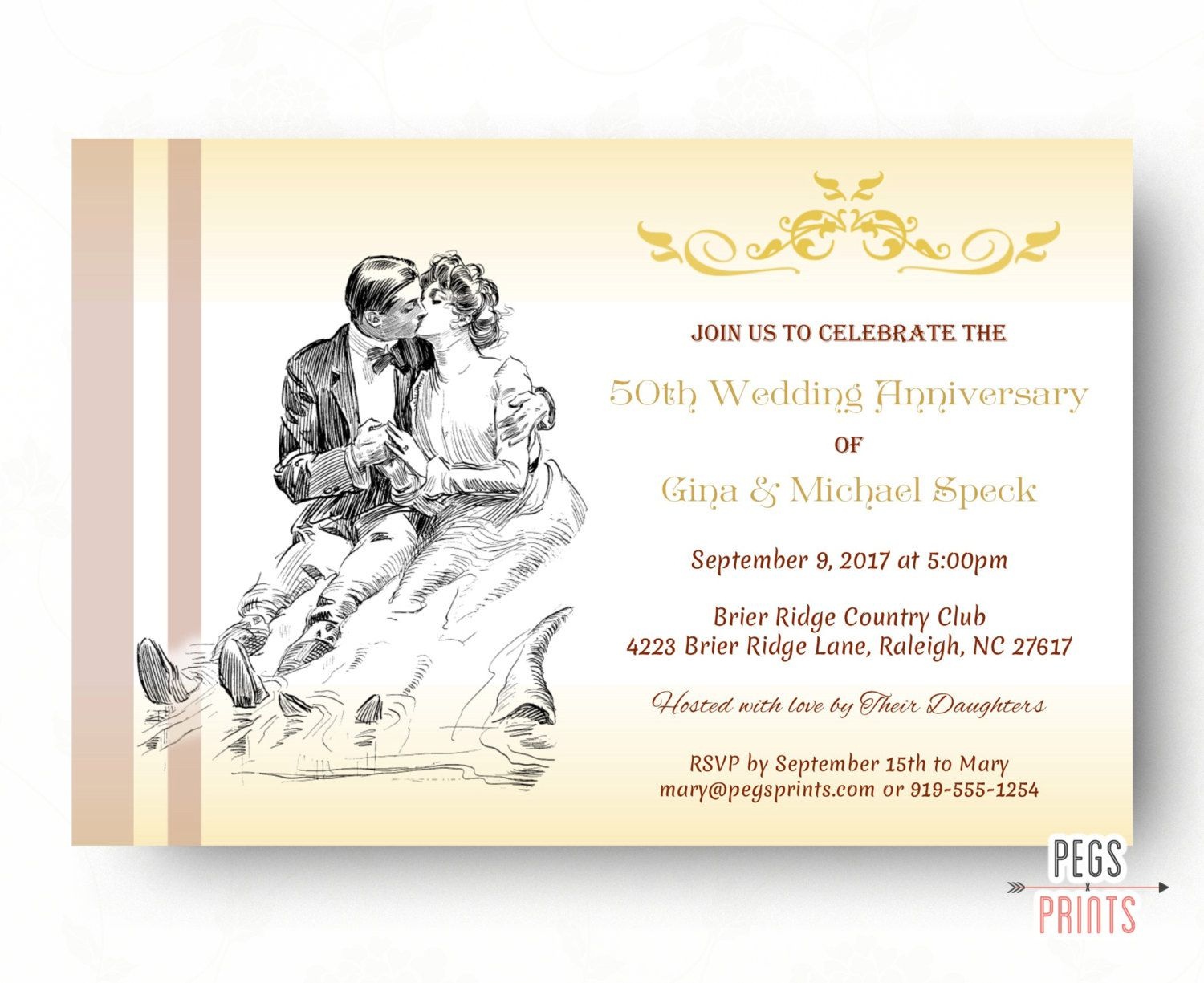 Free Printable Wedding Anniversary Cards ~ Wedding Invitation Collection - Free Printable 50Th Anniversary Cards