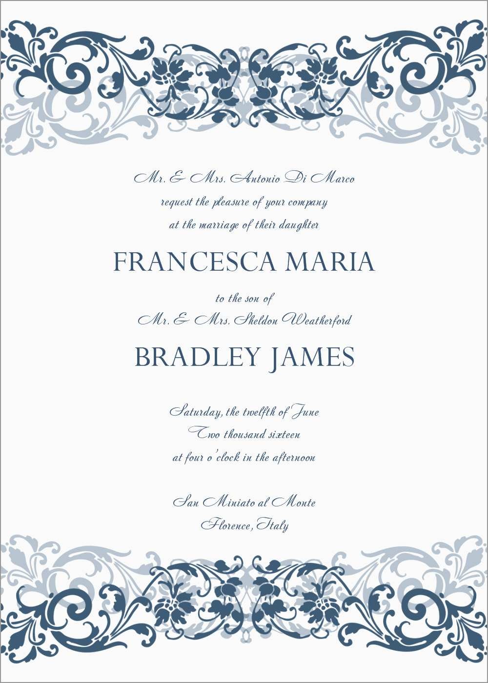 Free Printable Wedding Invitation Templates For Microsoft Word - Free Printable Wedding Invitation Templates For Microsoft Word