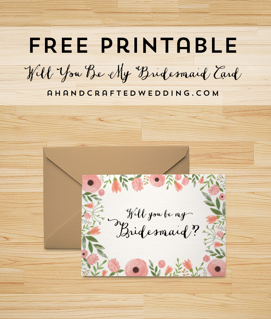 Free Printable Will You Be My Bridesmaid Card | | Freebies | | Be My - Free Printable Will You Be My Maid Of Honor Card