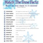 Free Printable Winter Game Match The Snow Facts Download | Winter   Free Printable Games For Adults