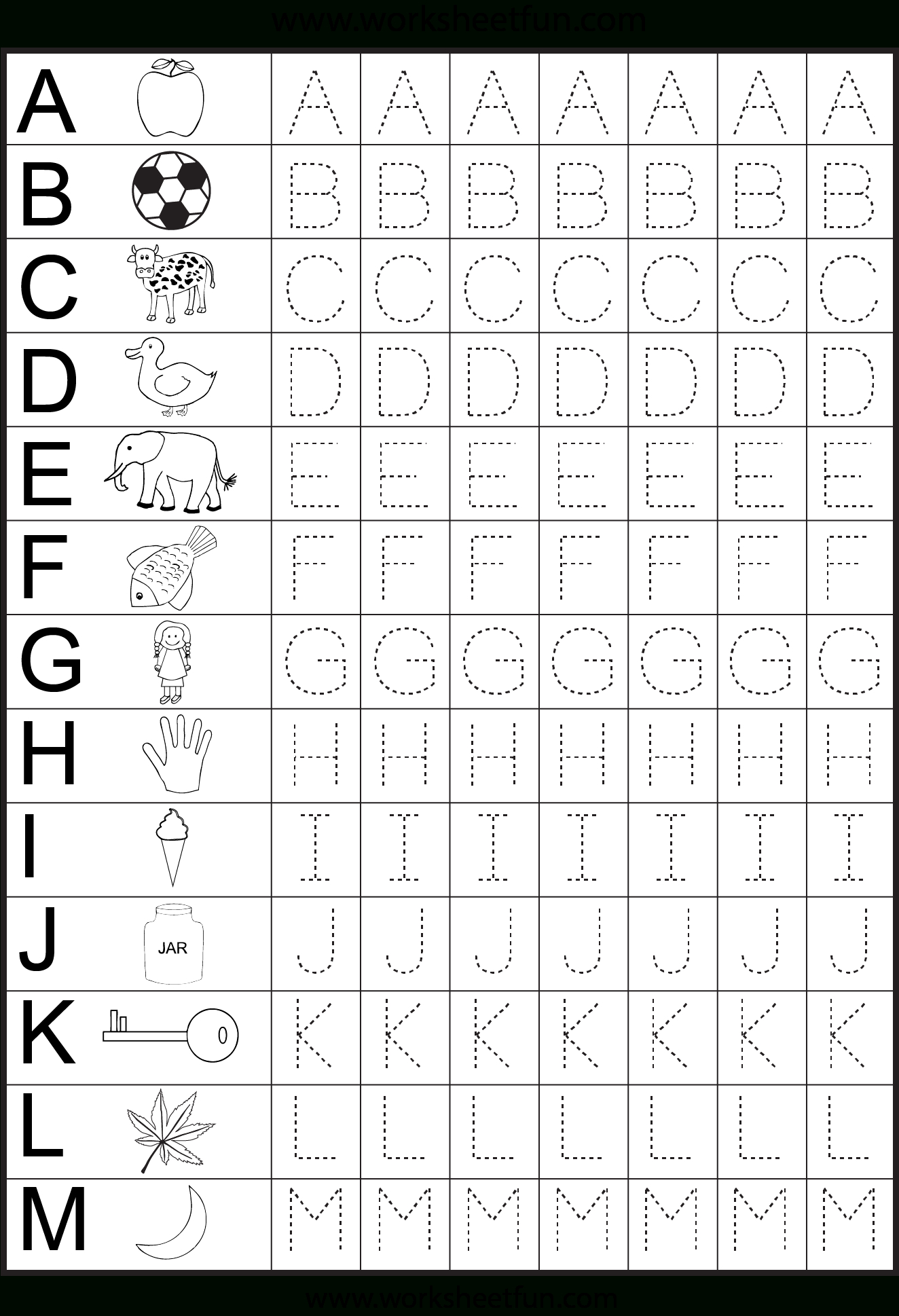 Free Printable Worksheets | Kdg Abcs | Kindergarten Worksheets - Free Printable Alphabet Tracing Worksheets