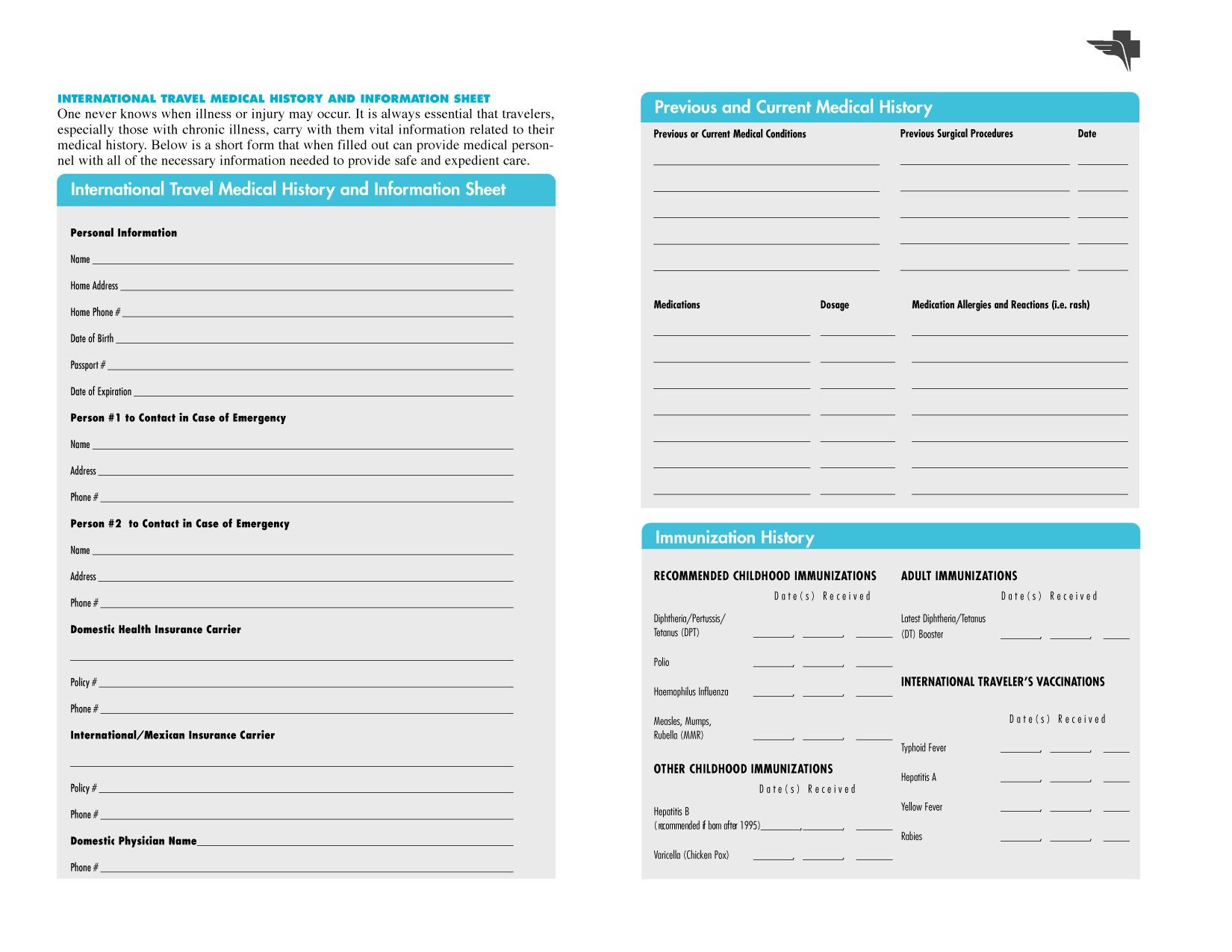 Free Printables | Free Printable Family Medical History Forms - Free Printable Medical Forms Kit