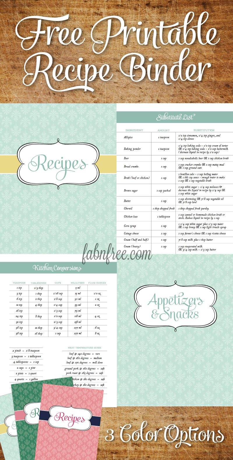 Free Recipe Binder Template - Tutlin.psstech.co - Free Printable Recipe Page Template