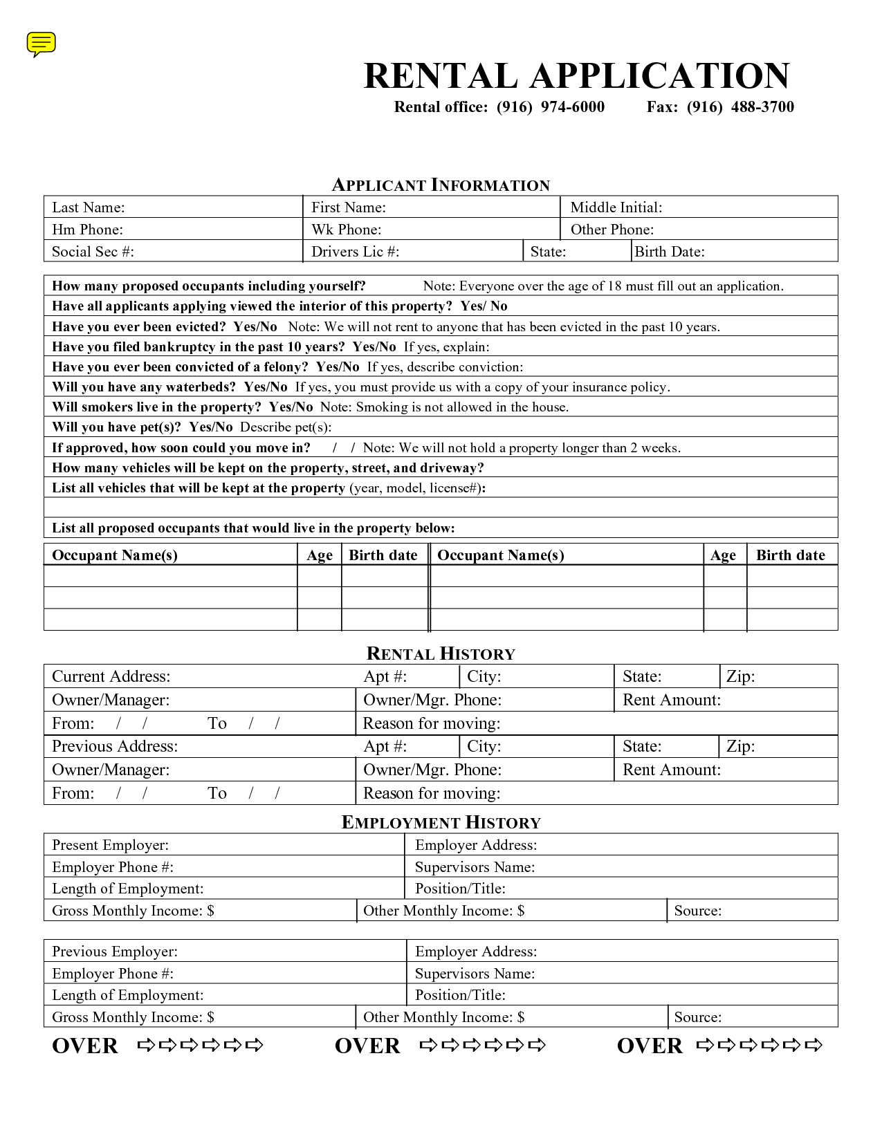 Free Rental Application Formmary_Jmenintigar - House Rental - Free Printable Rental Application Form