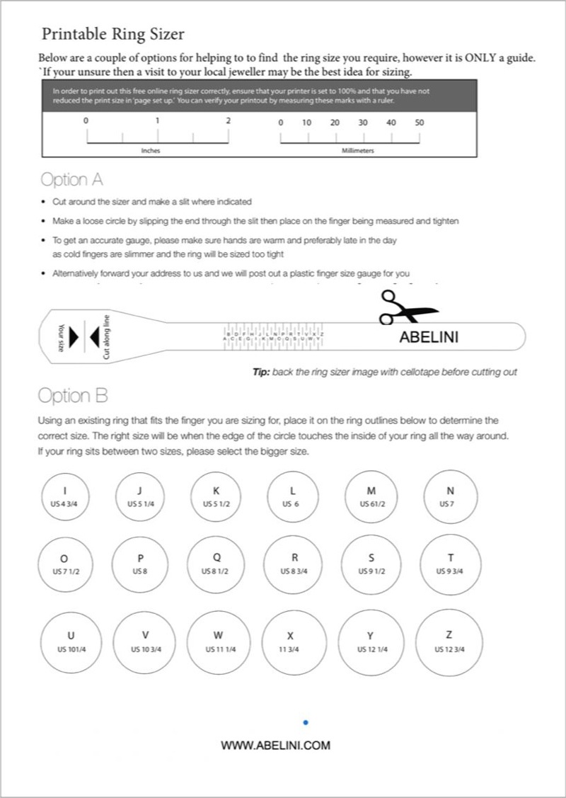 blafour printable ring sizer