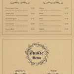 Free Rustic Menu | Cafe | Food Menu Template, Cafe Menu Design   Design A Menu For Free Printable
