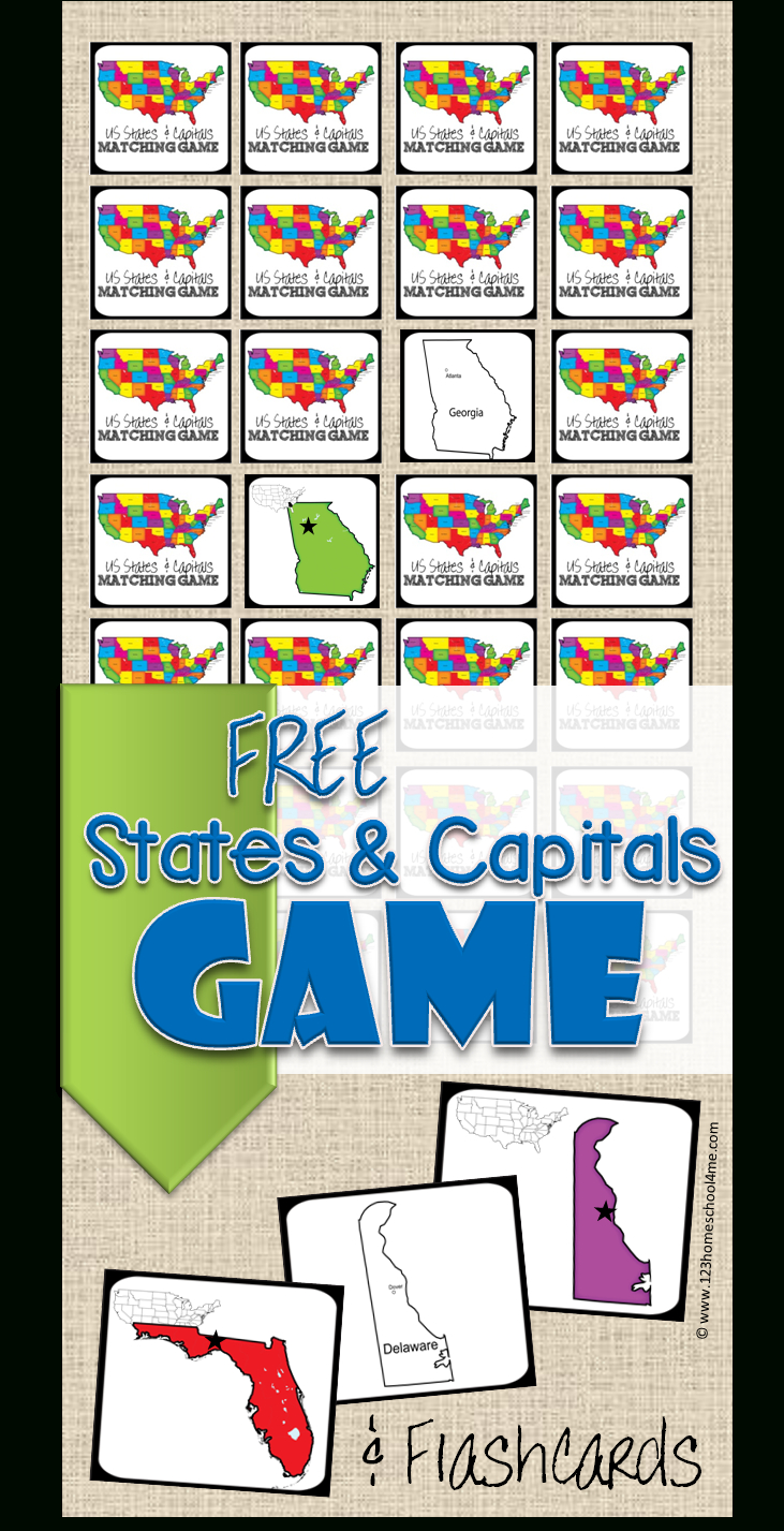 Free State Capitals Game | 123 Homeschool 4 Me - Free Printable Matching Cards