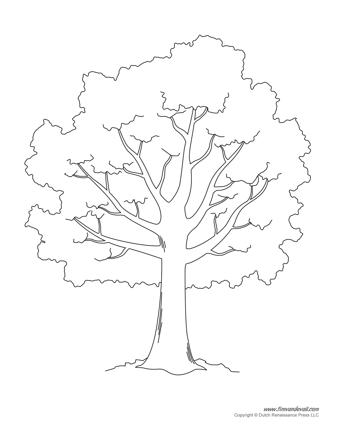 Free Stencil Of A Tree Outline, Download Free Clip Art, Free Clip - Free Printable Tree Template