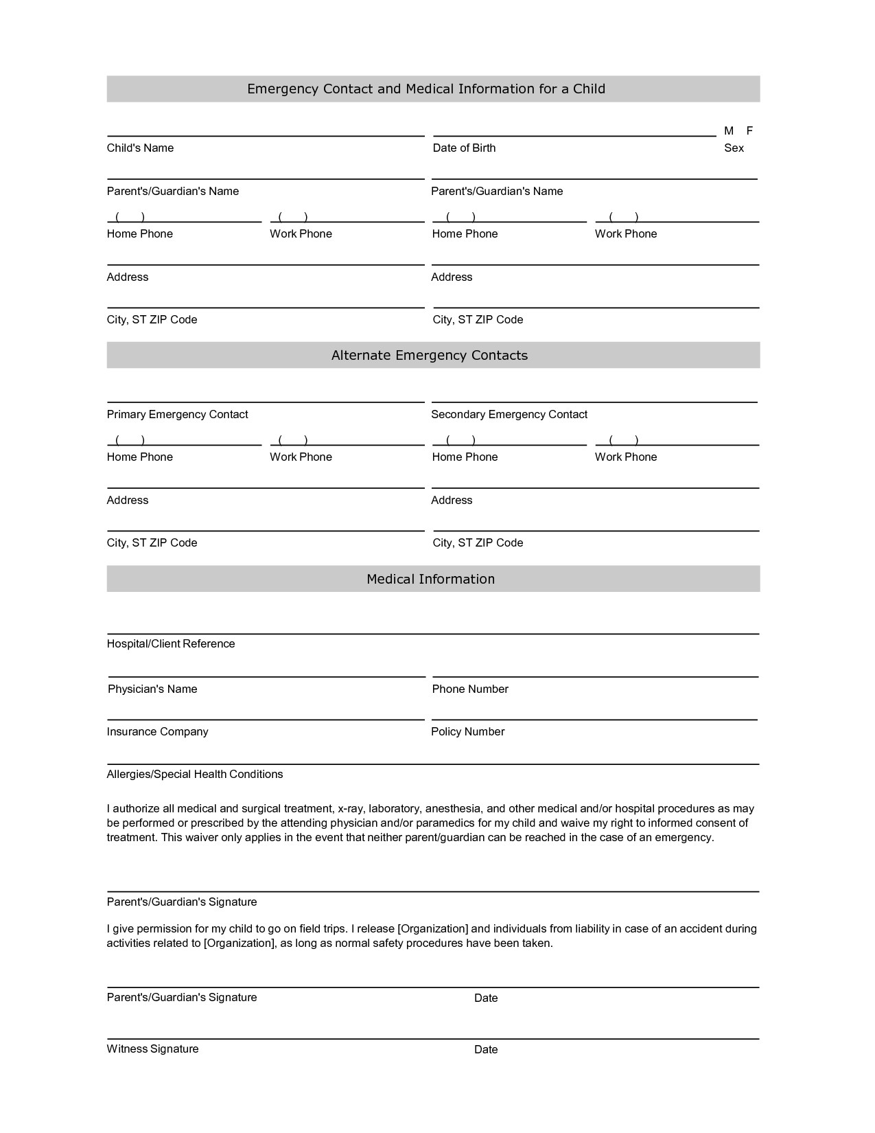 Free Student Information Sheet Template | Student Emergency Contact - Free Printable Customer Information Sheets