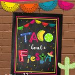 Free Taco 'bout A Fiesta Printable Sign | Fiesta | Free Taco, Taco   Free Printable Taco Bar Signs