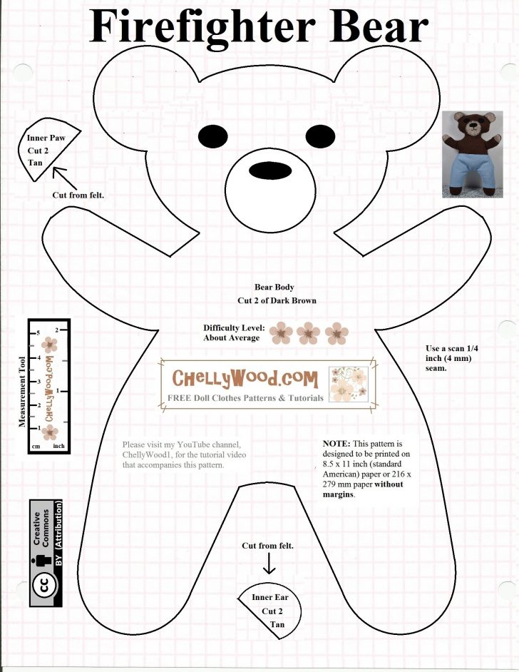 Free Printable Teddy Bear Clothes Patterns