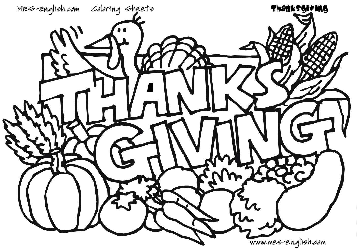 Download Hello Kitty Happy Thanksgiving Coloring Page | Free ...