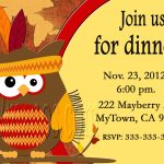 Free Thanksgiving Dinner Invitations   Free Printable Thanksgiving Dinner Invitation Templates
