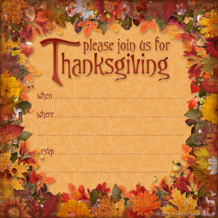 Free Printable Thanksgiving Invitation Templates