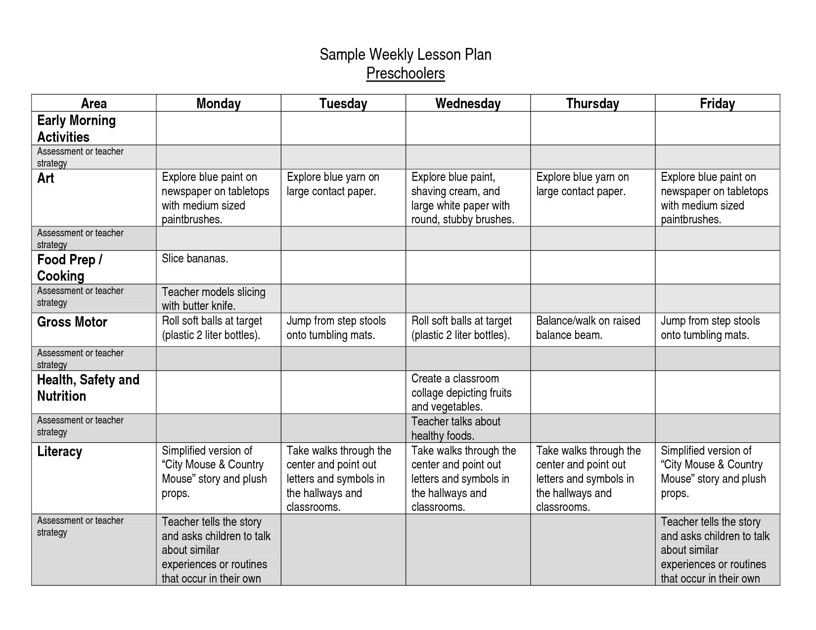 Free Printable Lesson Plans For Toddlers Free Printable