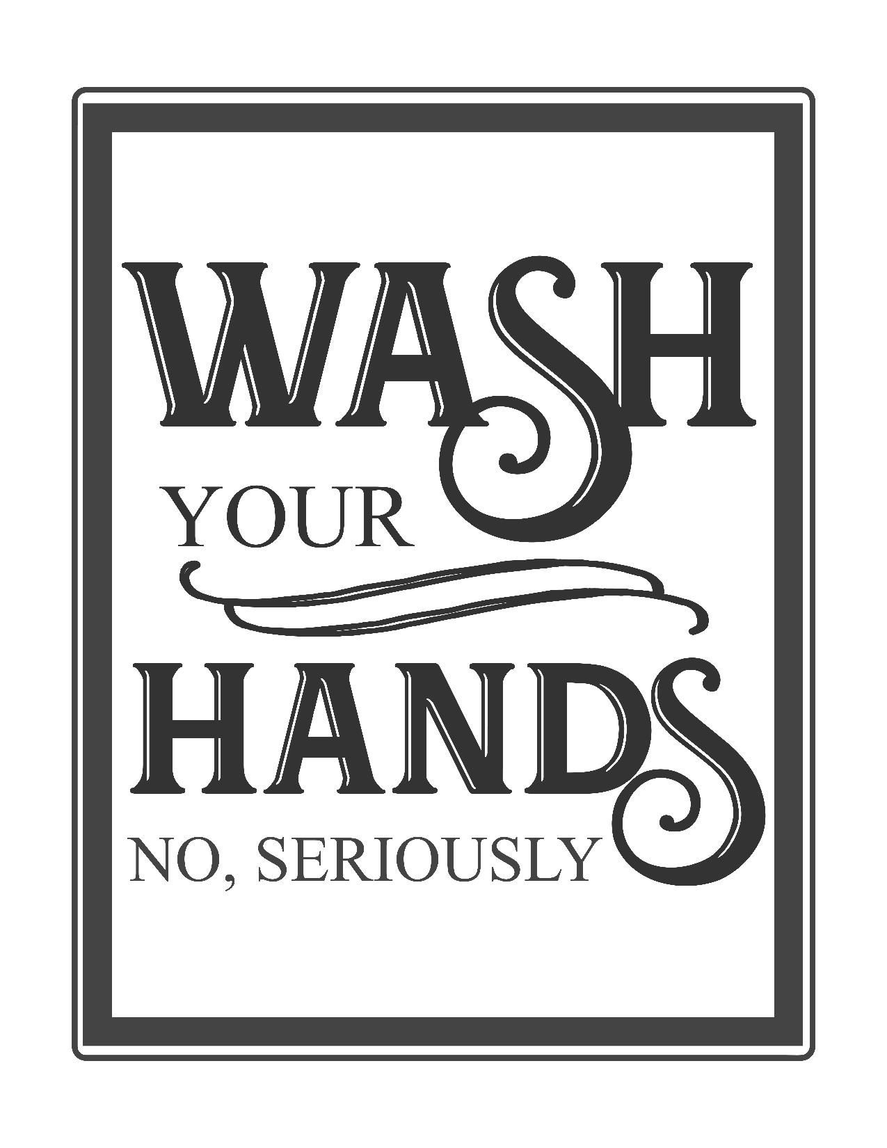 Free Vintage Bathroom Printables | Printables ** | Budget Bathroom - Free Wash Your Hands Signs Printable