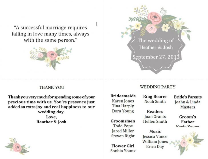 Free Printable Fan Wedding Programs