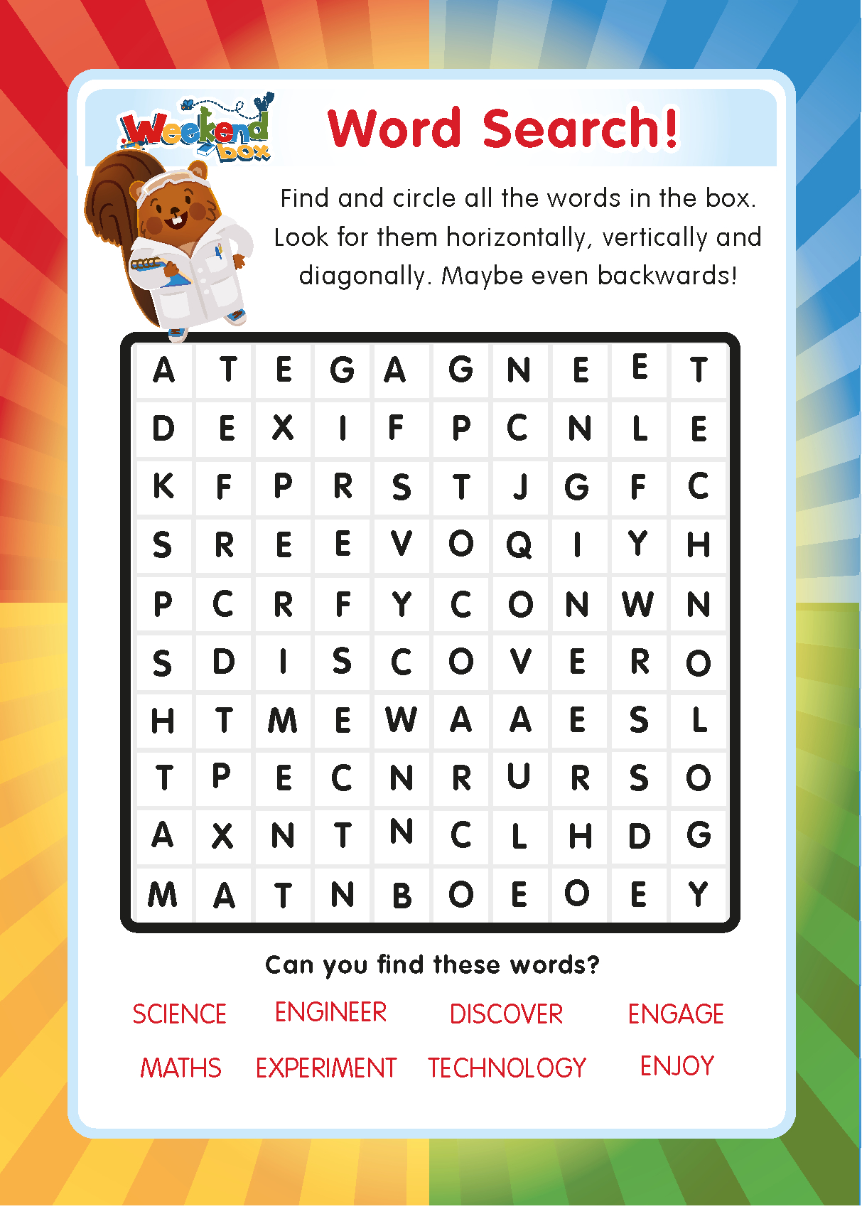 Free Weekend Box Club Printable Word Search Puzzles For Children - Free Online Printable Word Search