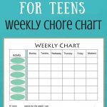 Free Weekly Behavior Chart (For Teenagers) | Acn Latitudes   Free Printable Chore List For Teenager