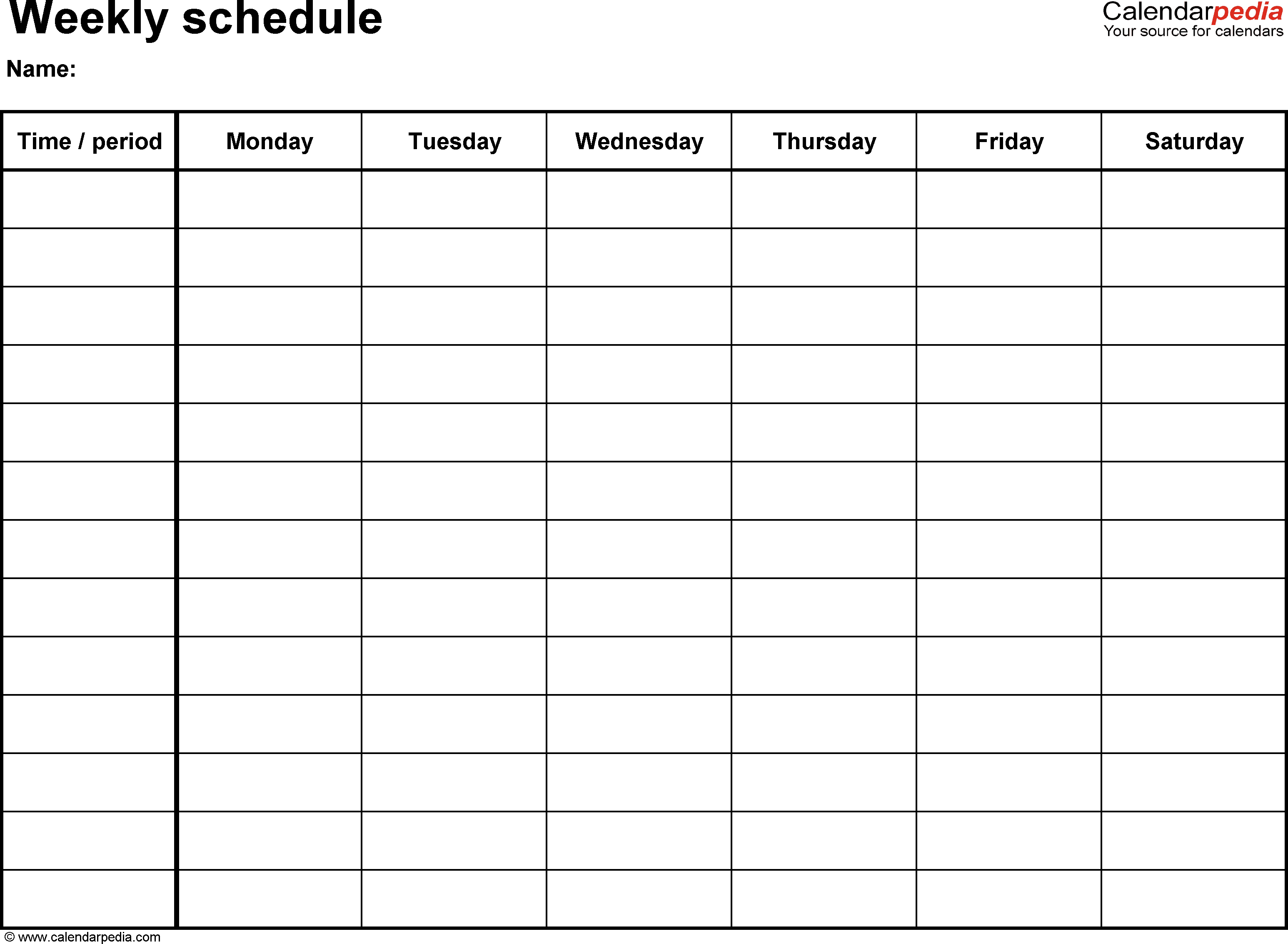 Free Weekly Schedule Templates For Word - 18 Templates - Free Printable Daily Schedule Chart
