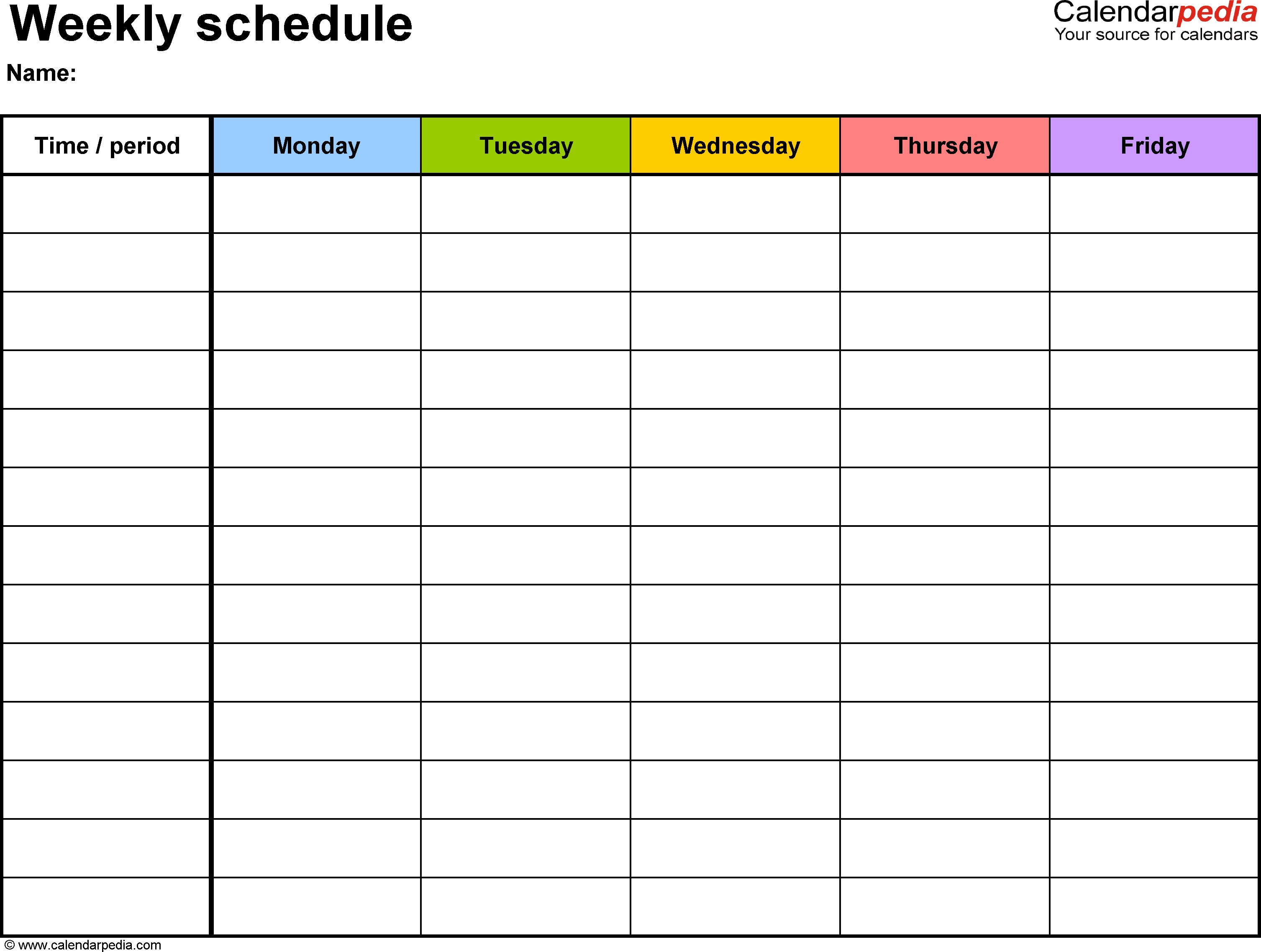 Free Weekly Schedule Templates For Word - 18 Templates - Free Printable Monthly Work Schedule Template