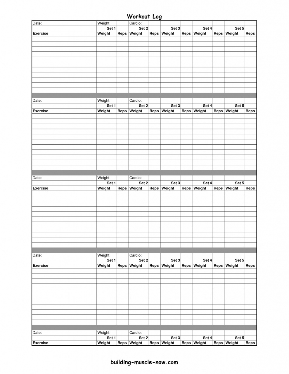 google sheets weight tracker template