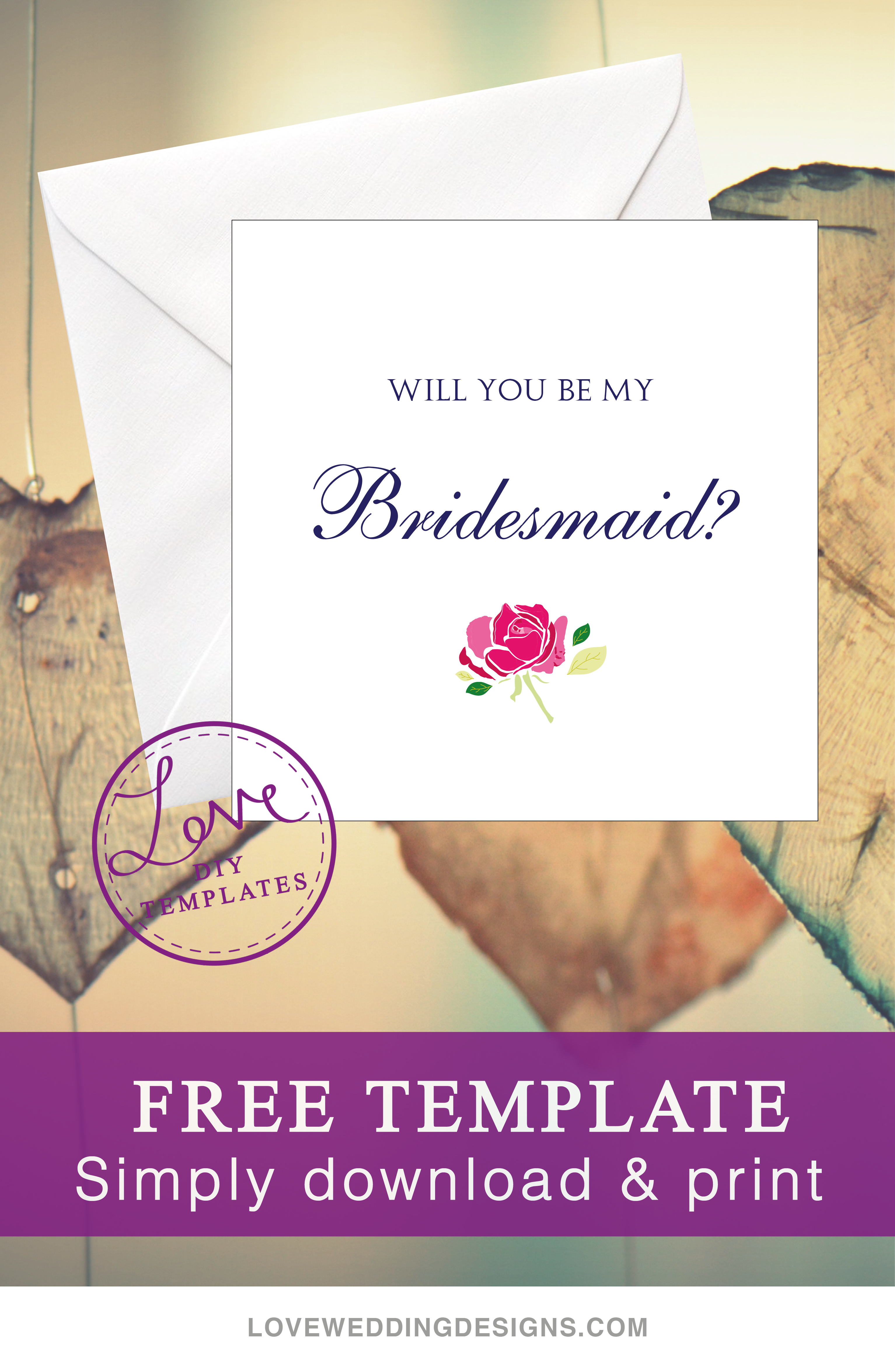 Free &amp;#039;will You Be My Bridesmaid?&amp;#039; Card. Simply Download And Print - Free Printable Enclosure Cards