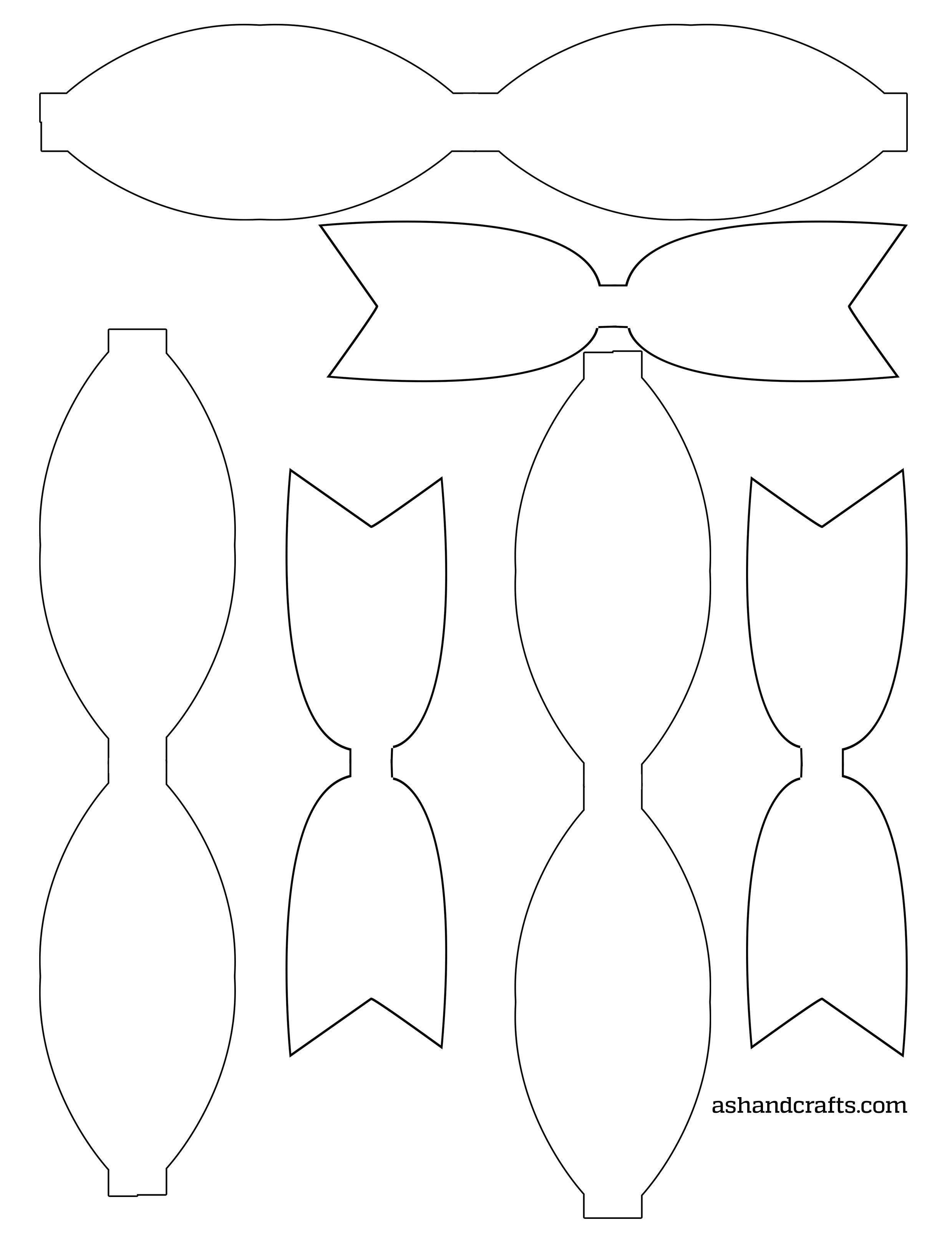 Bow Templates Molde Bow Template, Diy Leather Bows, Bow Pattern