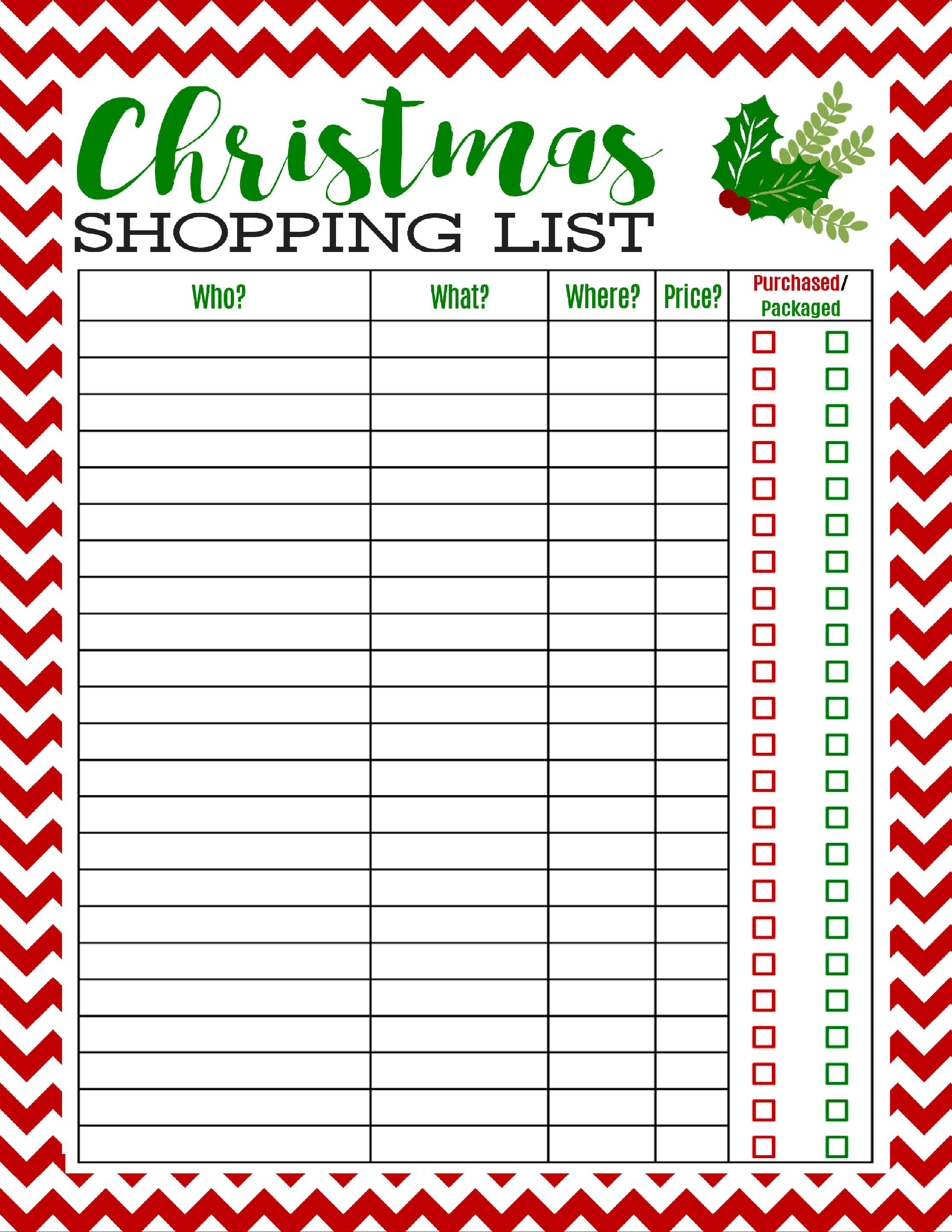 Freebie Printable Christmas Shopping List | Best Of Pinterest - Free Printable Christmas List