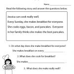 Freeeducation/worksheets For Second Grade |  Comprehension   Free Printable Literacy Worksheets For Adults
