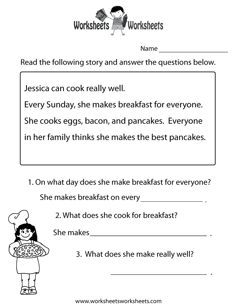 Freeeducation/worksheets For Second Grade |  Comprehension - Free Printable Literacy Worksheets For Adults