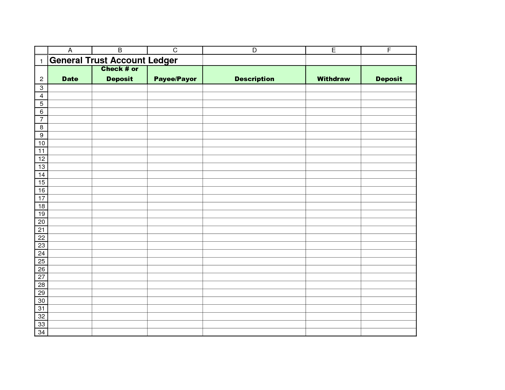 Free+Printable+Accounting+Ledger+Template | Recipes | Templates - Free Printable Ledger Sheets